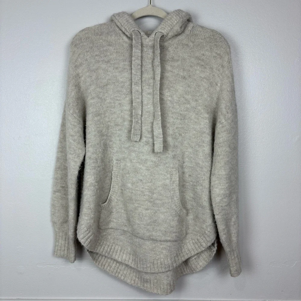 Madewell Wilmington‎ Hoodie Sweater Pullover Size S Oatmeal Beige Pockets Wool